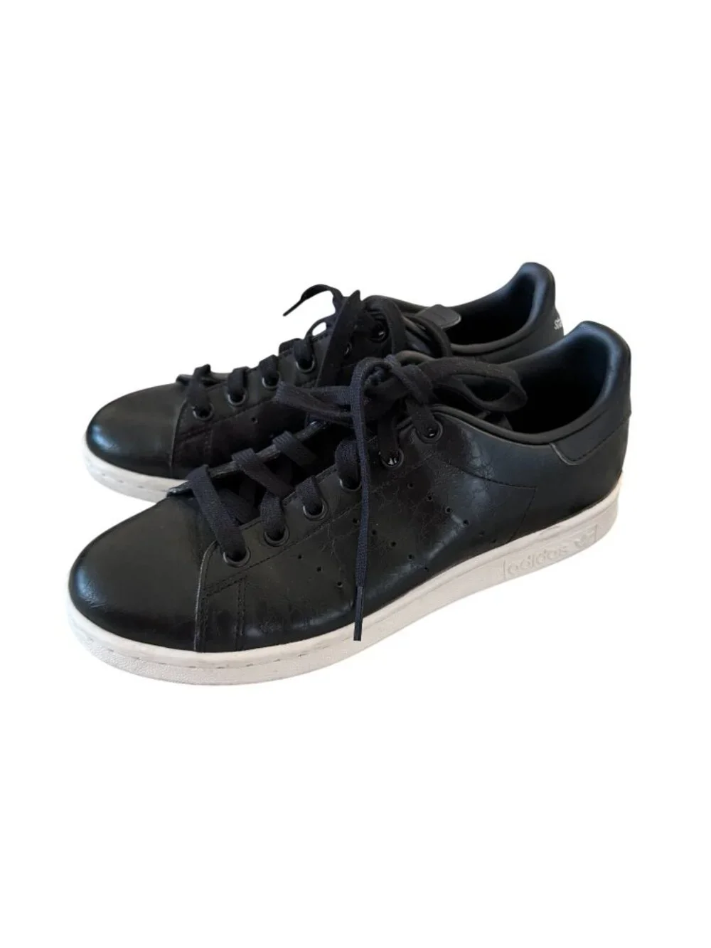 ADIDAS Women's Stan Smith Black Leather Sneakers Size 6